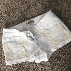 White jolt shorts